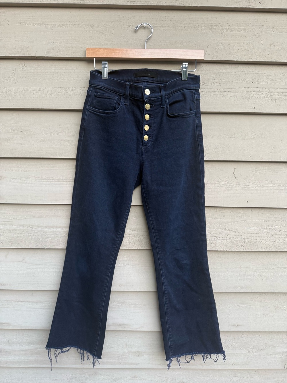 Joe’s Jeans – Navy High-Rise Cropped Flare Jeans, Size 26